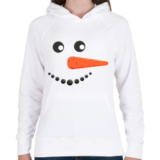 PRINTFASHION Hóember fej - Női kapucnis pulóver - Fehér női pulóver, kardigán