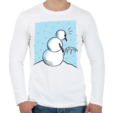 PRINTFASHION Hóember - Férfi hosszú ujjú póló - Fehér férfi póló