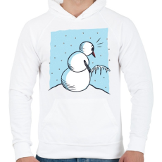 PRINTFASHION Hóember - Férfi kapucnis pulóver - Fehér