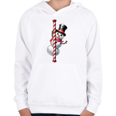 PRINTFASHION Hóember - Gyerek kapucnis pulóver - Fehér
