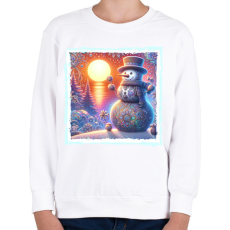 PRINTFASHION Hóember - Gyerek pulóver - Fehér