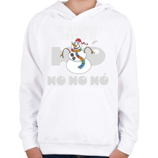 PRINTFASHION Hóember Ho Ho Hó - Gyerek kapucnis pulóver - Fehér