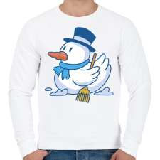 PRINTFASHION Hóember kacsa - Férfi pulóver - Fehér férfi pulóver, kardigán