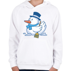 PRINTFASHION Hóember kacsa - Gyerek kapucnis pulóver - Fehér