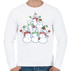 PRINTFASHION Hóember karácsonyfa - Férfi pulóver - Fehér