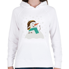 PRINTFASHION Hóember - Női kapucnis pulóver - Fehér