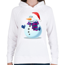 PRINTFASHION Hóember - Női kapucnis pulóver - Fehér női pulóver, kardigán