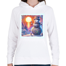 PRINTFASHION Hóember - Női kapucnis pulóver - Fehér