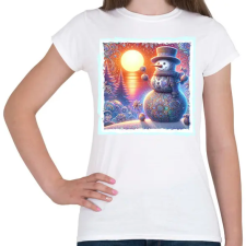 PRINTFASHION Hóember - Női póló - Fehér női póló