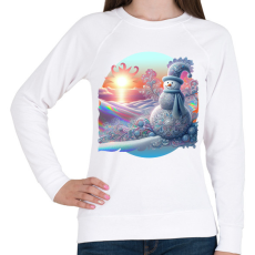 PRINTFASHION Hóember - Női pulóver - Fehér