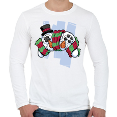 PRINTFASHION Hóemberes kontroller - Férfi hosszú ujjú póló - Fehér