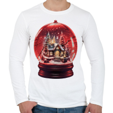 PRINTFASHION Hógömb - Férfi hosszú ujjú póló - Fehér férfi póló