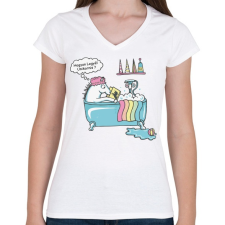 PRINTFASHION Hogy legyél Unikornis  - Női V-nyakú póló - Fehér női póló