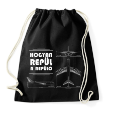 PRINTFASHION Hogyan repül a levegő - Sportzsák, Tornazsák - Fekete tornazsák