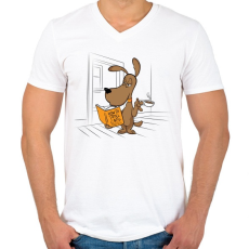 PRINTFASHION Hogyan trollkodj a macskákkal - Férfi V-nyakú póló - Fehér