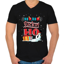 PRINTFASHION Hoho fuckin ho - Férfi V-nyakú póló - Fekete férfi póló