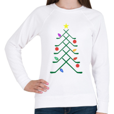 PRINTFASHION Hoki karácsonyfa - Női pulóver - Fehér női pulóver, kardigán