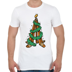 PRINTFASHION Hokis Karácsonyfa - Férfi póló - Fehér