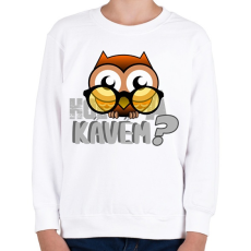 PRINTFASHION hol a kávém owl 1 - Gyerek pulóver - Fehér