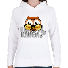 PRINTFASHION hol a kávém owl 1 - Női kapucnis pulóver - Fehér