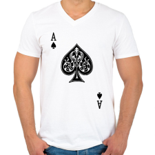 PRINTFASHION Hol az ász?! - Férfi V-nyakú póló - Fehér férfi póló