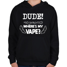 PRINTFASHION Hol az e-cigim? - Gyerek kapucnis pulóver - Fekete
