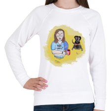 PRINTFASHION Hol vagy - Női pulóver - Fehér női pulóver, kardigán