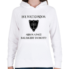 PRINTFASHION Hol volt Gondor? (balsiker) - Női kapucnis pulóver - Fehér női pulóver, kardigán