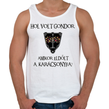PRINTFASHION Hol volt Gondor? (karácsonyfa) - Férfi atléta - Fehér atléta, trikó