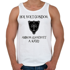 PRINTFASHION Hol volt Gondor? (kávé) - Férfi atléta - Fehér atléta, trikó