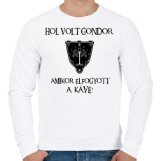 PRINTFASHION Hol volt Gondor? (kávé) - Férfi pulóver - Fehér