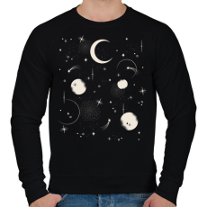 PRINTFASHION Hold és csillagok - Férfi pulóver - Fekete