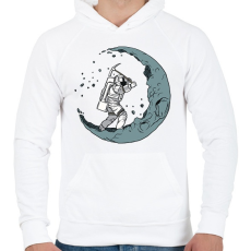 PRINTFASHION Holdásó - Férfi kapucnis pulóver - Fehér