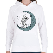 PRINTFASHION Holdásó - Női kapucnis pulóver - Fehér női pulóver, kardigán