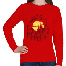 PRINTFASHION Holdfény  - Női pulóver - Piros női pulóver, kardigán