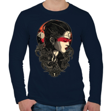 PRINTFASHION Holdkirálynő - Férfi hosszú ujjú póló - Sötétkék férfi póló