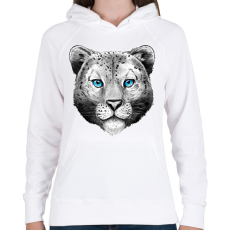 PRINTFASHION Hóleopárd - Női kapucnis pulóver - Fehér