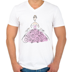 PRINTFASHION Hölgy - Férfi V-nyakú póló - Fehér