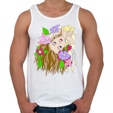 PRINTFASHION Hölgy virágokkal - Férfi atléta - Fehér