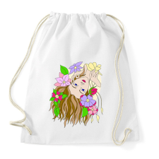 PRINTFASHION Hölgy virágokkal - Sportzsák, Tornazsák - Fehér tornazsák