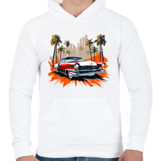 PRINTFASHION Holiday - Férfi kapucnis pulóver - Fehér