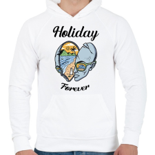 PRINTFASHION Holiday forever - Nyaralás - Férfi kapucnis pulóver - Fehér férfi pulóver, kardigán