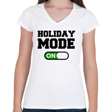 PRINTFASHION Holiday - Női V-nyakú póló - Fehér női póló