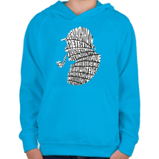 PRINTFASHION Holmes - Gyerek kapucnis pulóver - Azúrkék