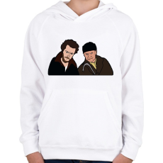 PRINTFASHION Home alone - Gyerek kapucnis pulóver - Fehér