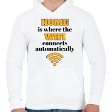 PRINTFASHION Home is where - Férfi kapucnis pulóver - Fehér