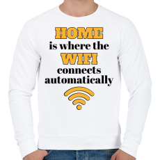 PRINTFASHION Home is where - Férfi pulóver - Fehér