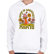 PRINTFASHION Home - Mom - Gyerek kapucnis pulóver - Fehér