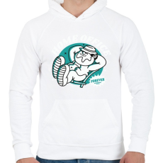 PRINTFASHION Home offiice forever - Férfi kapucnis pulóver - Fehér