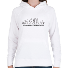 PRINTFASHION Homo micofanaticus (világos) - Női kapucnis pulóver - Fehér